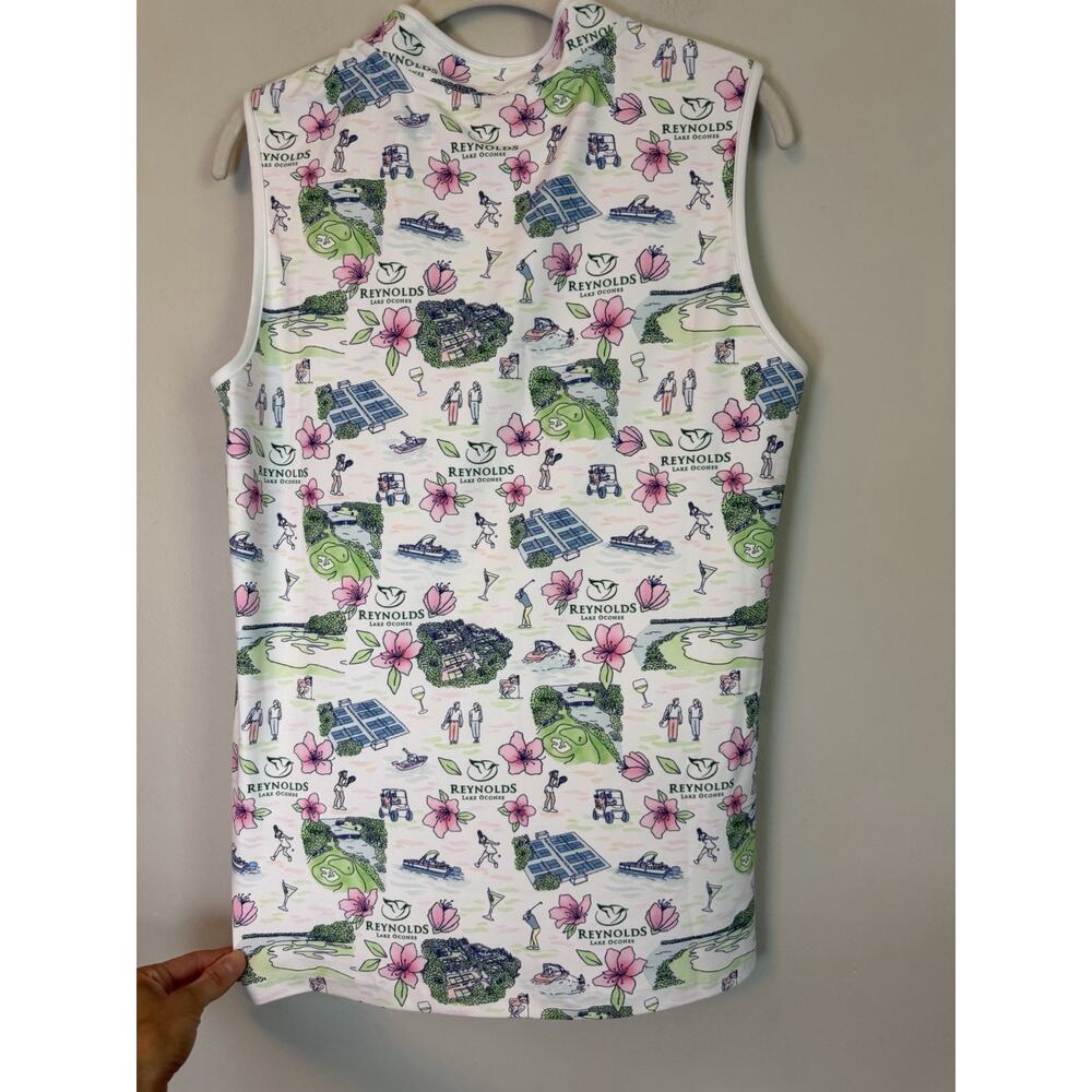 Smith & Quinn Custom Reynolds Lake Oconee Sleeveless Golf Shirt Women's L NEW - Picture 2 of 12
